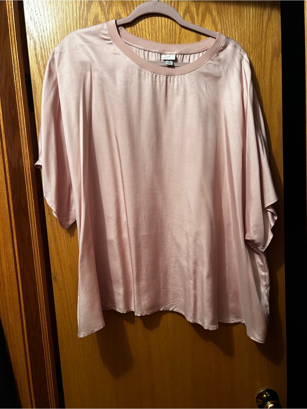 a new day Blush Satin Scoop Neck Tunic